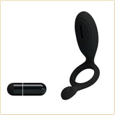 Prettylove Ethel - Rechargeable Vibrating Couples Cock Ring Ball and Cock Toys